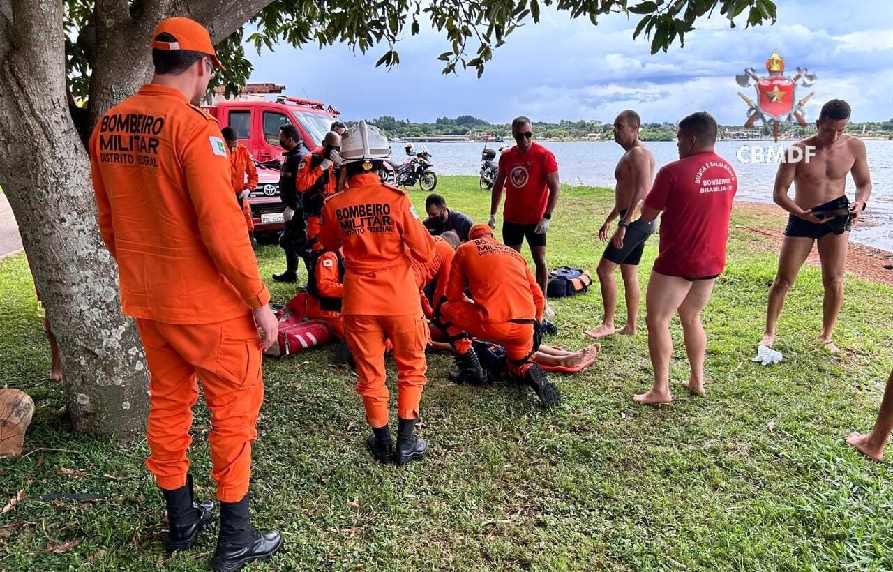 Quatro jovens se afogam no Lago Paranoá; uma ficou submersa por 45 minutos